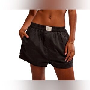 NWT Free People Intimately Day To Day Boxer Short in Washed Black